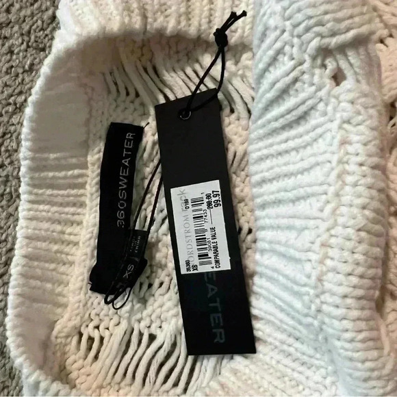 360 sweater white cable knit chunky women’s size x small - Picture 8 of 13